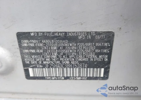 2011 Suba Forester из США, поврежденный, VIN JF2SHADC3B8752874